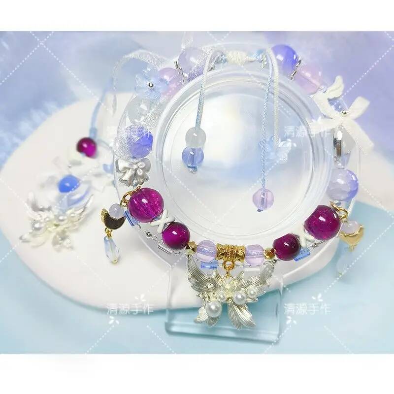 Women'S Accessories Jewelry - 原神アーゲインパクトコロンビナゲームエレガントクリスタルビーズブレスレット手作り弾性ロープ女性誕生日ジュエリー