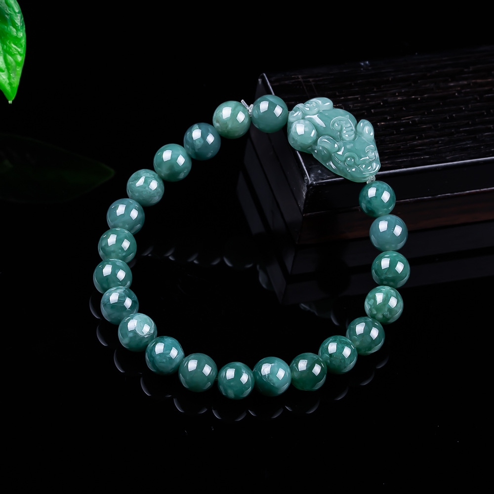Women Accessories To Gift - 天然ビルマ翡翠貔貅ブレスレットヴィンテージお守りチャームギフト女性のためのジュエリーバングル本物の翡翠アクセサリー