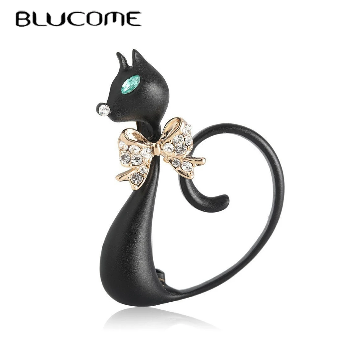 Women Jewelry Accessories For Black Dress - Blucome-女性のためのかわいい動物の形をした銅のブローチ,ジルコンジュエリーのシミュレーション,女性のドレス,シャツの襟のアクセサリー