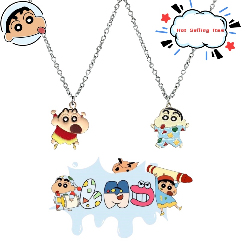 Women Accessories Gift Set - クレヨンしんちゃん漫画ネックレス、かわいい和風、親友、カップル、男性と女性の誕生日、ホリデーギフトペンダント