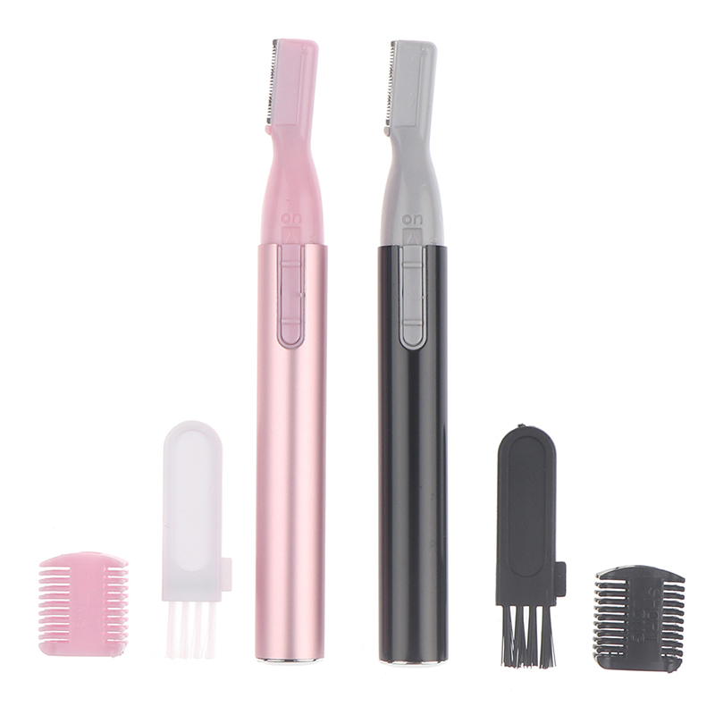 Women Accessories Clearance - ミニ電気シェーバーはさみ,眉毛,顔用,女性用,ポータブル脱毛器,かみそりの刃,ピンクと黒