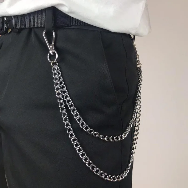 Women'S Jeans Accessories Chain - 男性と女性のためのメタルパンクロックレイヤーウエストキーホルダー、ヒップホップパンツベルトチェーン、ウォレットキーホルダー、ジュエリーアクセサリー