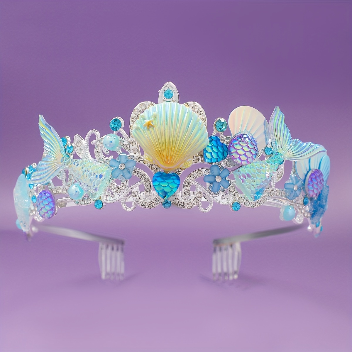 Women Accessories To Gift - 2025年新作 マーメイドヘアコームクラウン オーシャンシリーズ 合金クラウン 可愛い子供用ヘッドバンド 誕生日プレゼント