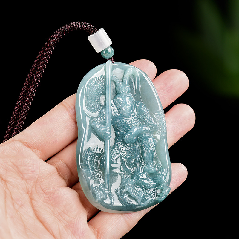 Women Accessories To Gift - ビルマ翡翠猿王ペンダントネックレスヴィンテージ高級ギフト女性用ファッションアクセサリービルマ翡翠彫刻お守り