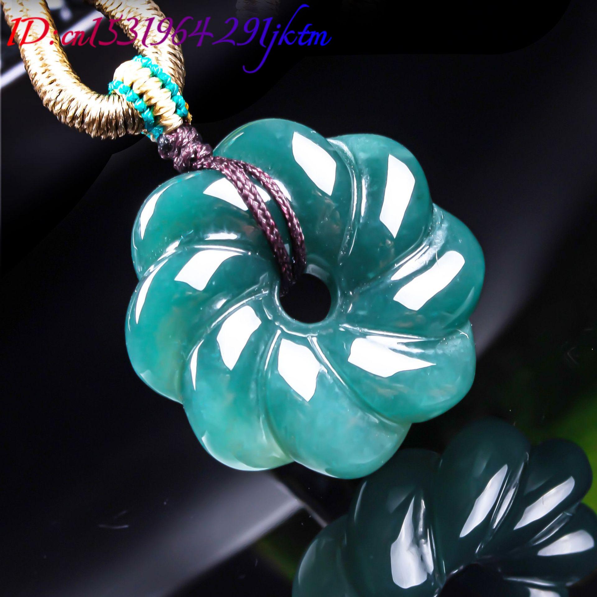 天然ビルマ翡翠の花ペンダントネックレスアクセサリー、宝石のお - Women Accessories To Gift のレビューと価格