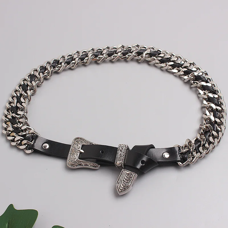 女性ヒップホップメタルベルトファッションドレスジーンズ装飾ベ - Women'S Jeans Accessories Chain のレビューと価格