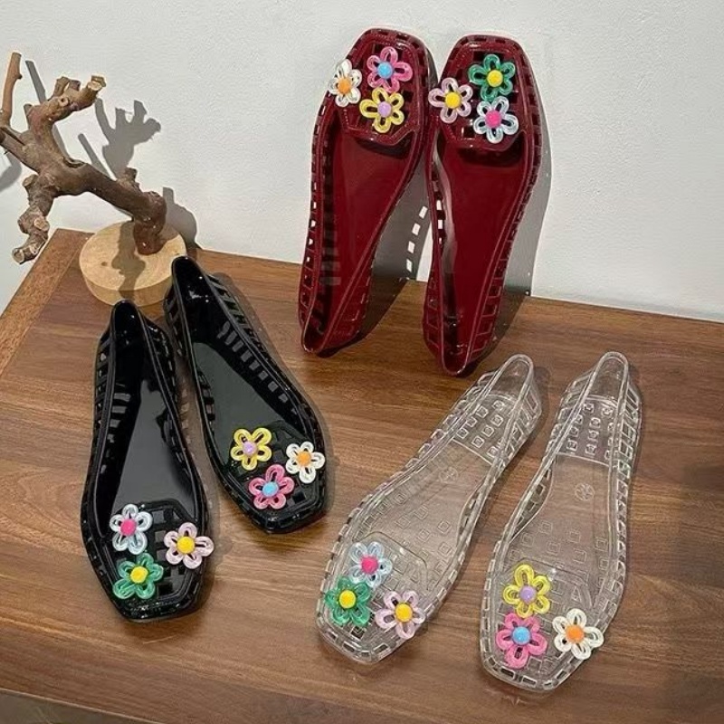中空かわいいドーパミンシューズシックな手作りフラワーゼリーシ - Women'S Shoes And Accessories のレビューと価格