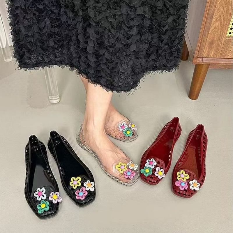 中空かわいいドーパミンシューズシックな手作りフラワーゼリーシ - Women'S Shoes And Accessories のレビューと価格