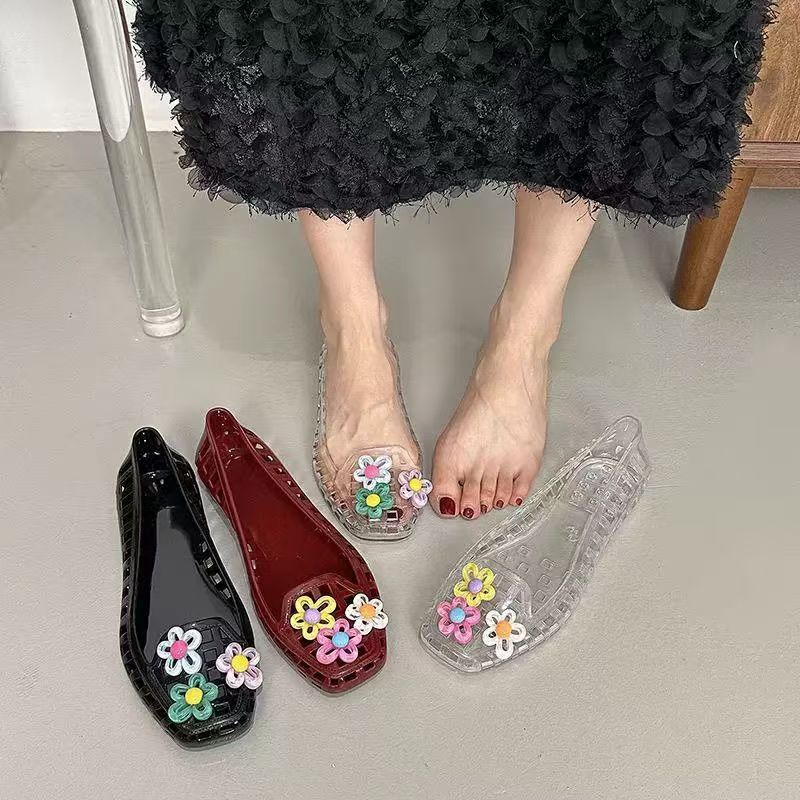 中空かわいいドーパミンシューズシックな手作りフラワーゼリーシ - Women'S Shoes And Accessories のレビューと価格