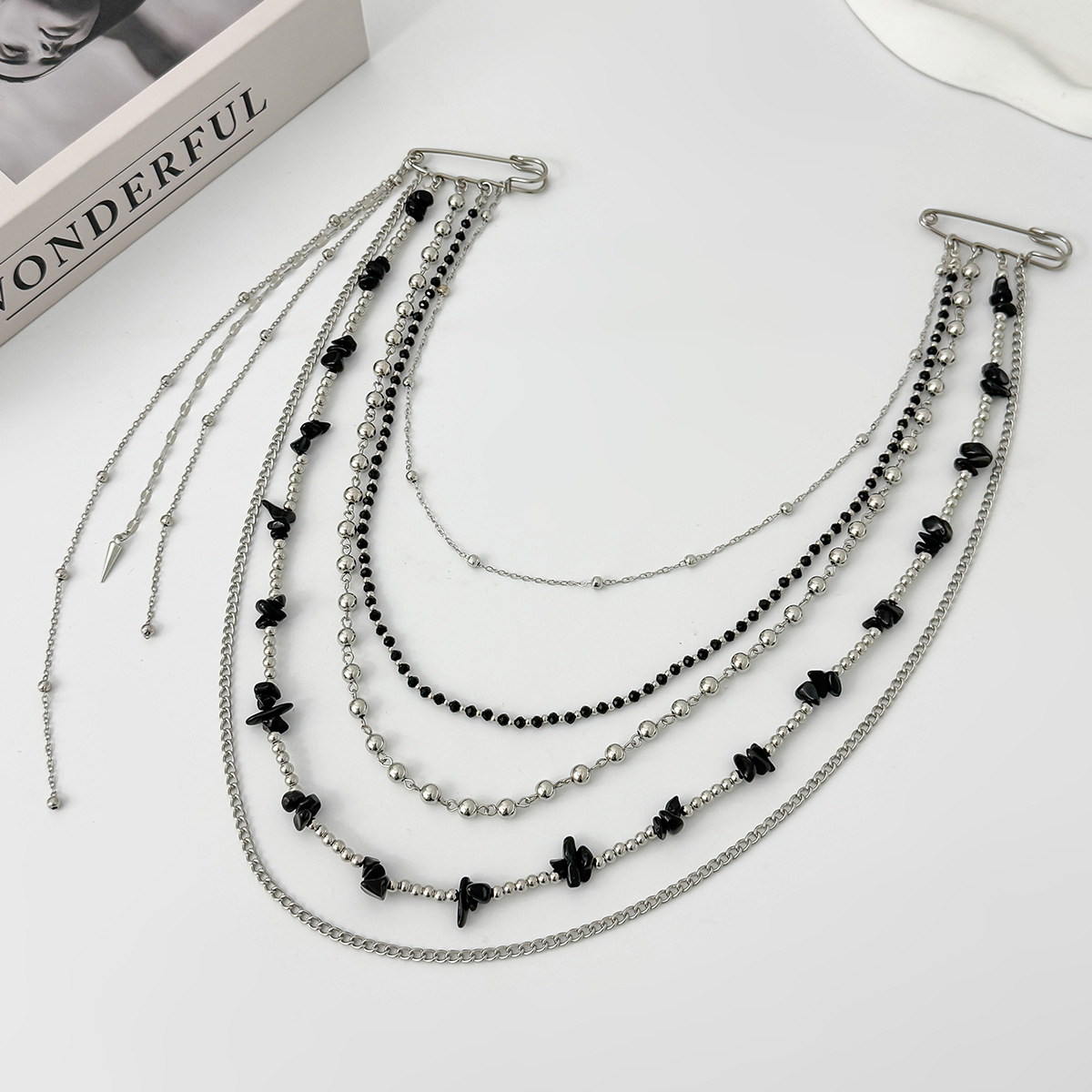 パンクヒップホップロングクリスタルブローチ女性用ファッション - Women'S Accessories Jewelry のレビューと価格