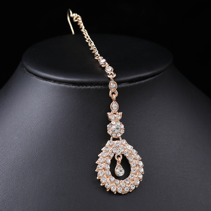 ゴールドカラーの幾何学的なクリスタルイヤリング,ネックレス, - Women Jewelry Accessories For Black Dress のレビューと価格