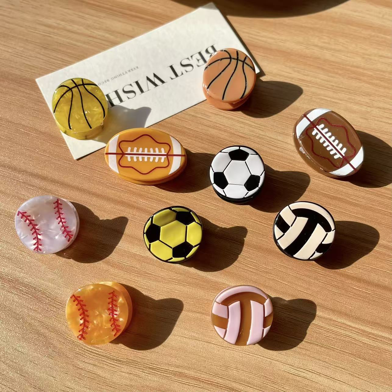 かわいいスポーツボールヘアクリップ女性女の子用アクリルバスケ - Women'S Volleyball Accessories のレビューと価格