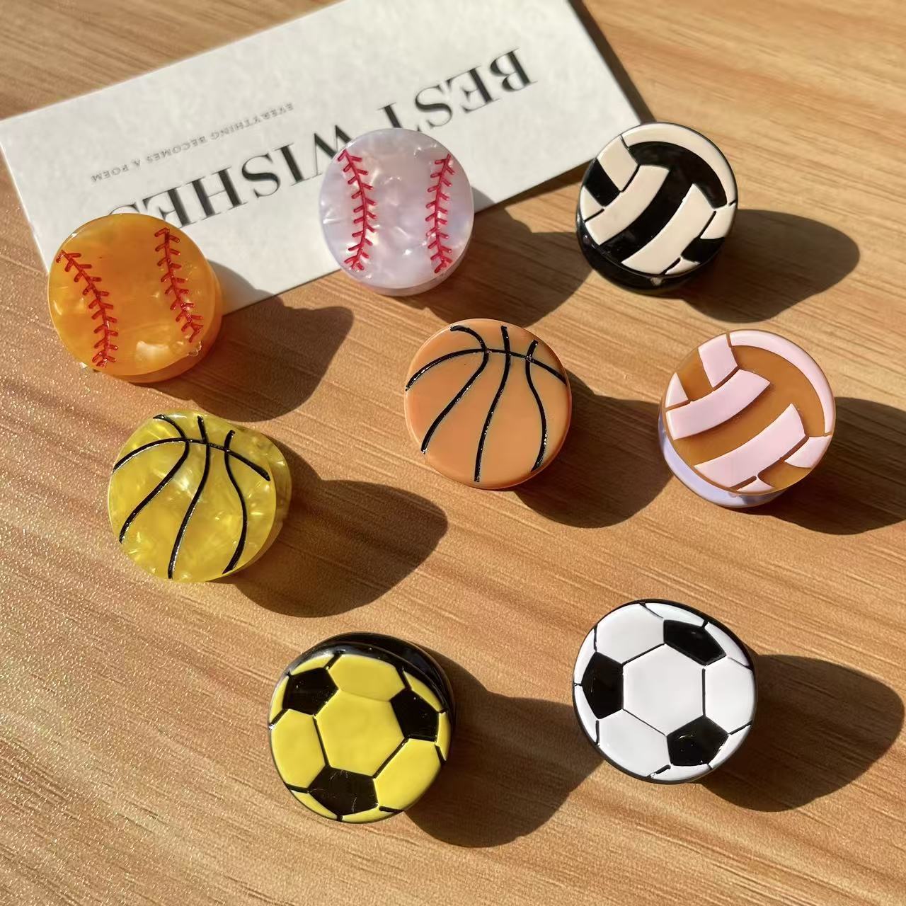 かわいいスポーツボールヘアクリップ女性女の子用アクリルバスケ - Women'S Volleyball Accessories のレビューと価格