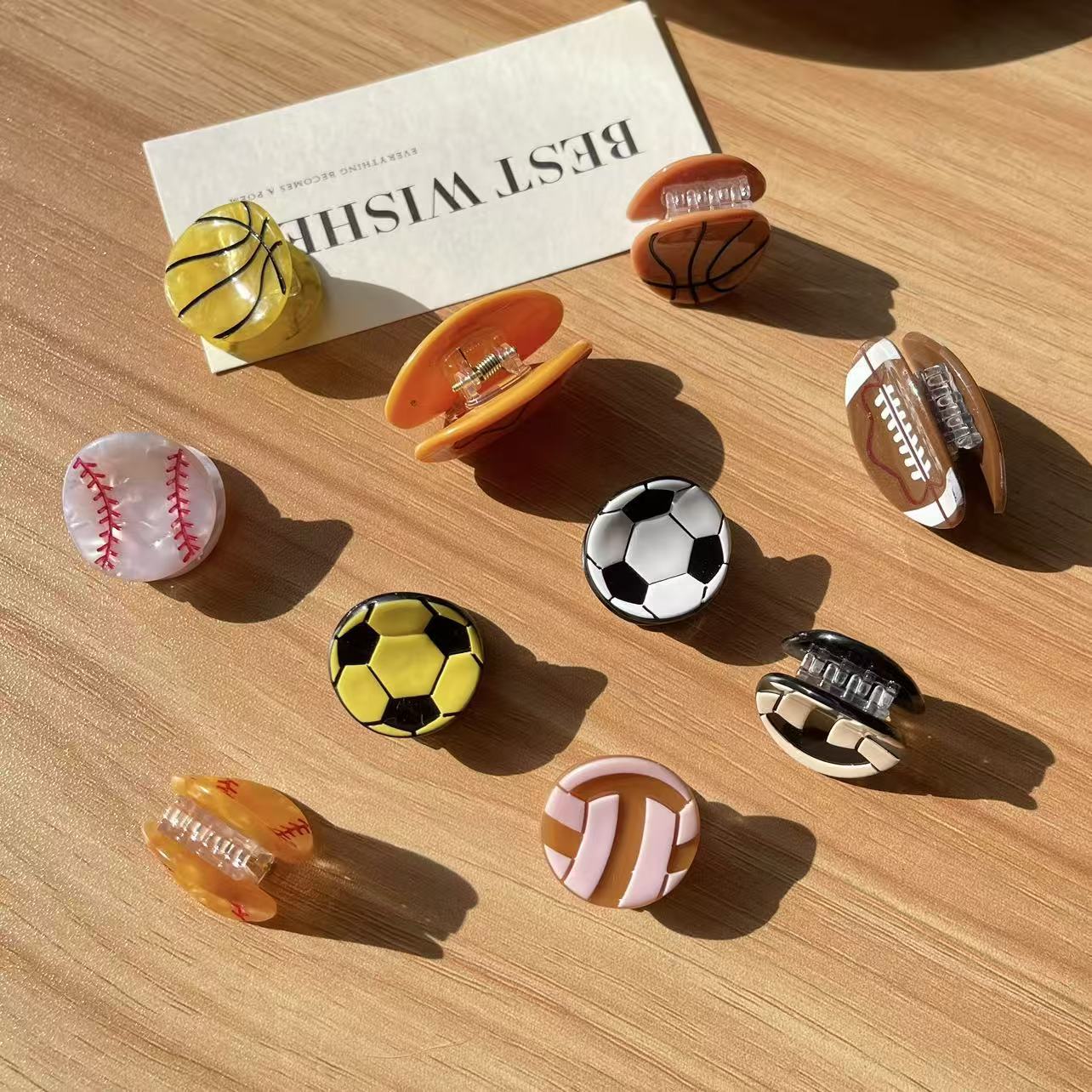 かわいいスポーツボールヘアクリップ女性女の子用アクリルバスケ - Women'S Volleyball Accessories のレビューと価格