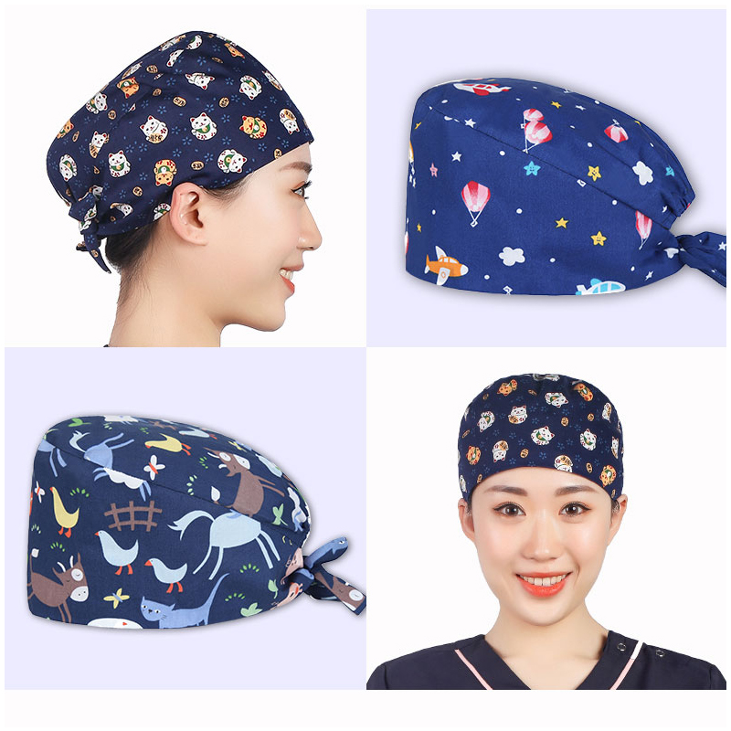 クリアランスパターンスクラブキャップバックワーキングハット綿 - Women Accessories Clearance のレビューと価格