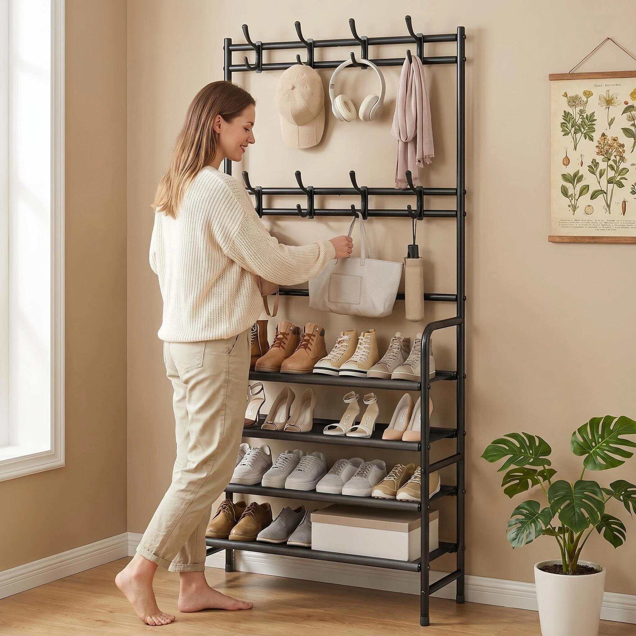 SUOERNUO メタル4段シューズラックオーガナイザー - - Women'S Accessories Rack Room Shoes のレビューと価格