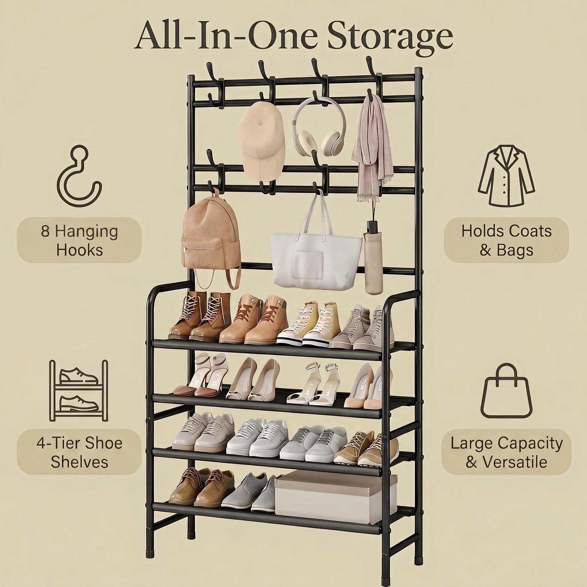 SUOERNUO メタル4段シューズラックオーガナイザー - - Women'S Accessories Rack Room Shoes のレビューと価格