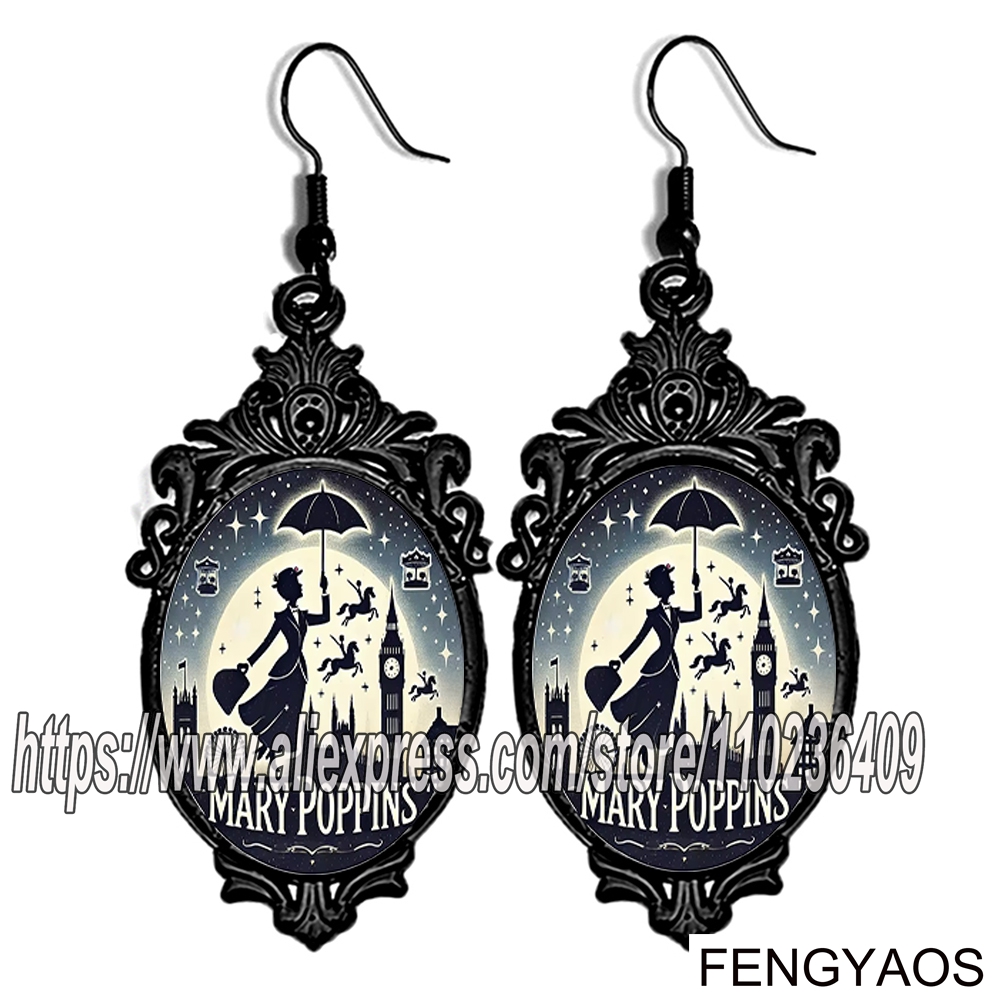 新しい黒のメアリーポピンズダングルイヤリング女性用傘を持った - Women Jewelry Accessories For Black Dress のレビューと価格