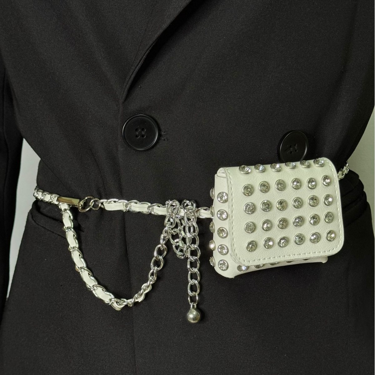 ファッションリベットミニウエストパックショルダーバッグエレガ - Women'S Jeans Accessories Chain のレビューと価格