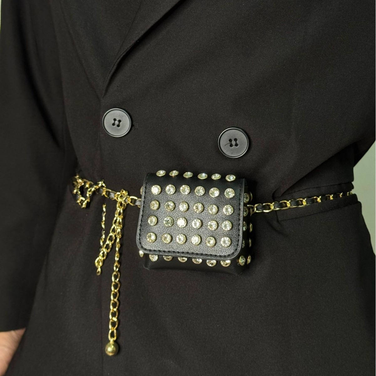 ファッションリベットミニウエストパックショルダーバッグエレガ - Women'S Jeans Accessories Chain のレビューと価格