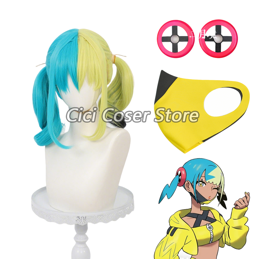 アニメカナリコスプレウィッグ耐熱黄緑ピグテール女性人工毛ハロ - Women Knight Accessories のレビューと価格