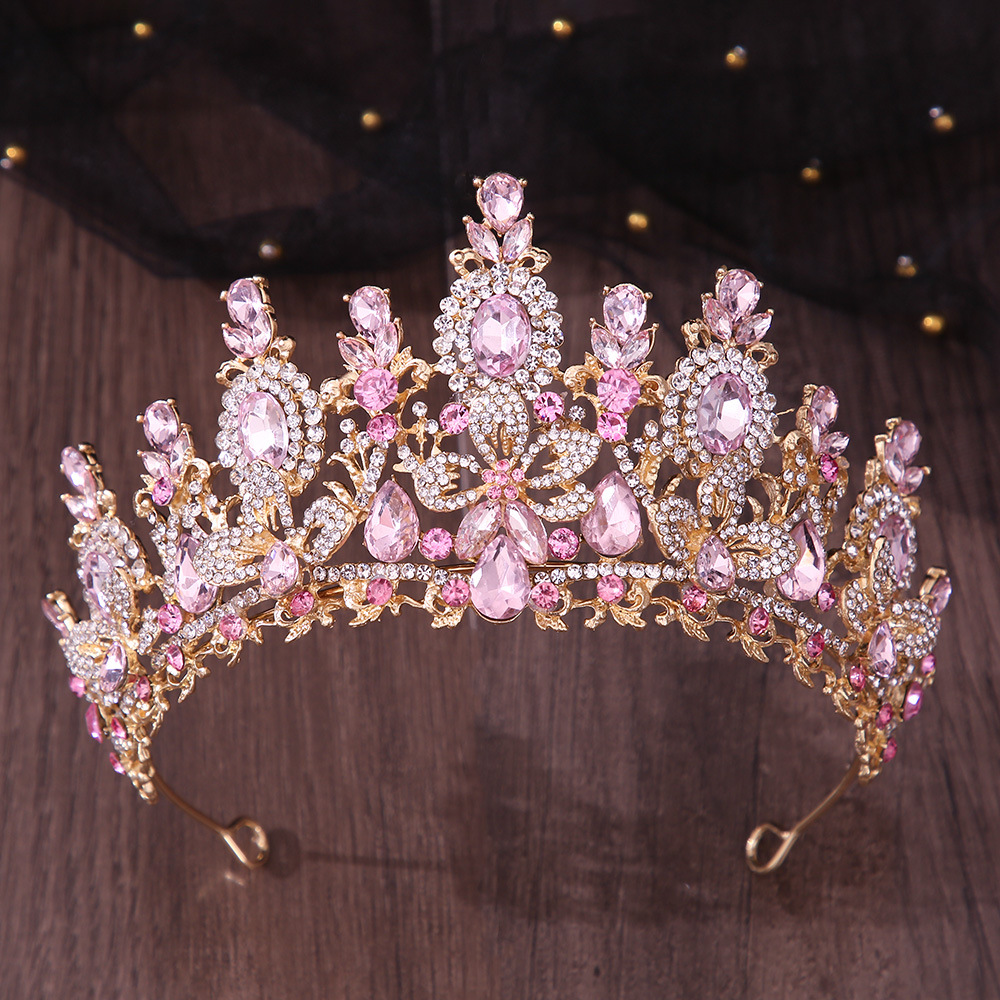 バロックプリンセスレッドクリスタル水滴ブライダルティアラクラ - Women Jewelry Accessories For Black Dress のレビューと価格