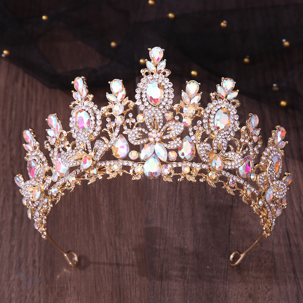 バロックプリンセスレッドクリスタル水滴ブライダルティアラクラ - Women Jewelry Accessories For Black Dress のレビューと価格