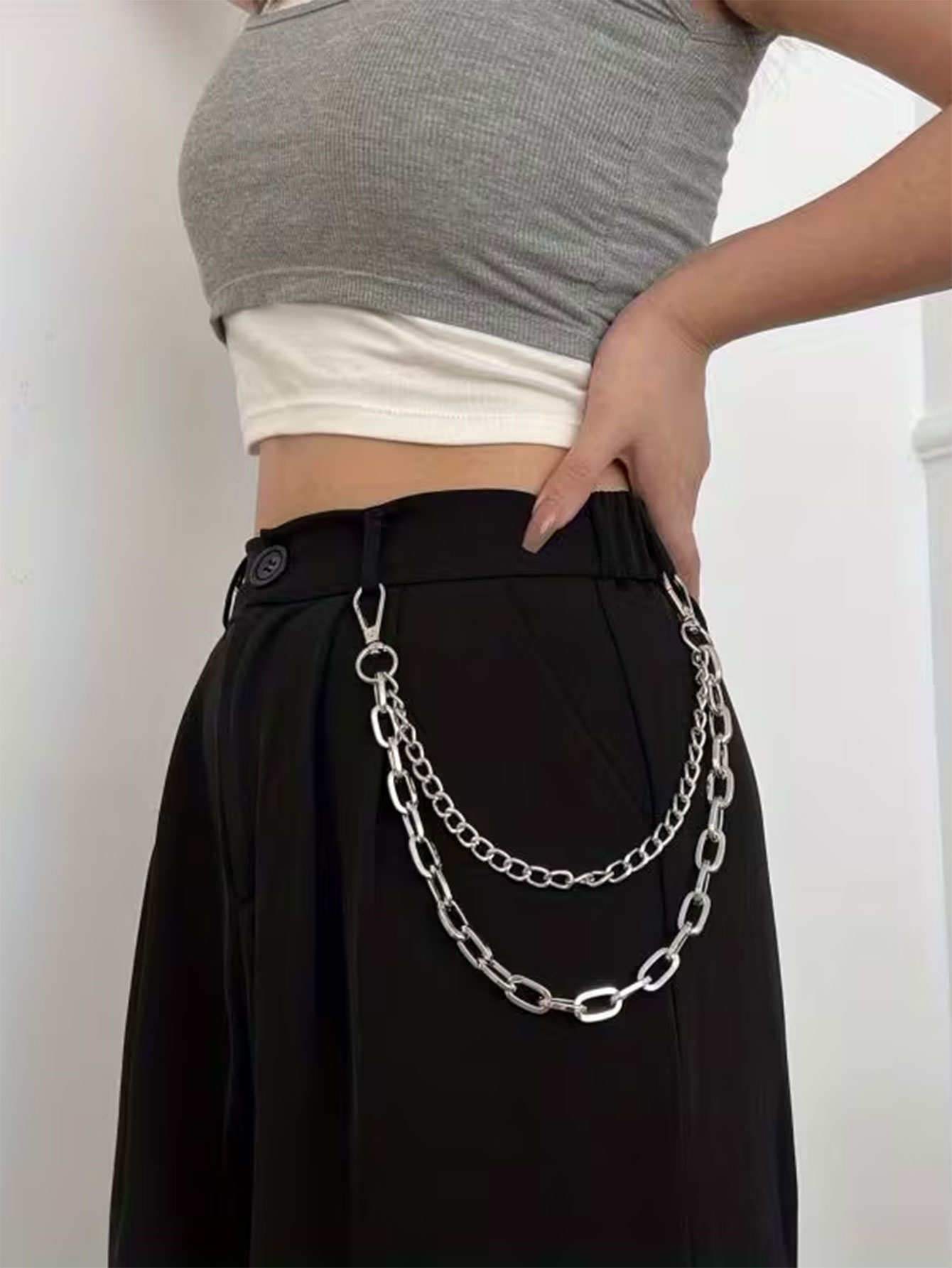 ユニセックスパンクスタイルメタルファッションウエストチェーン - Women'S Jeans Accessories Chain のレビューと価格
