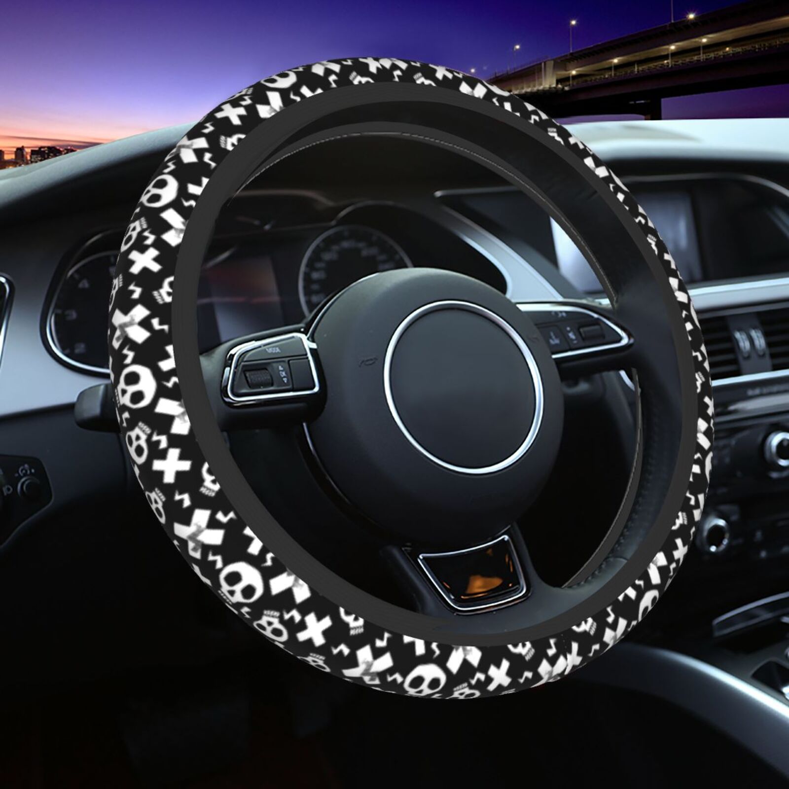 面白い漫画の頭蓋骨プリントステアリングホイールユニバーサル1 - Women'S Accessories Vans のレビューと価格