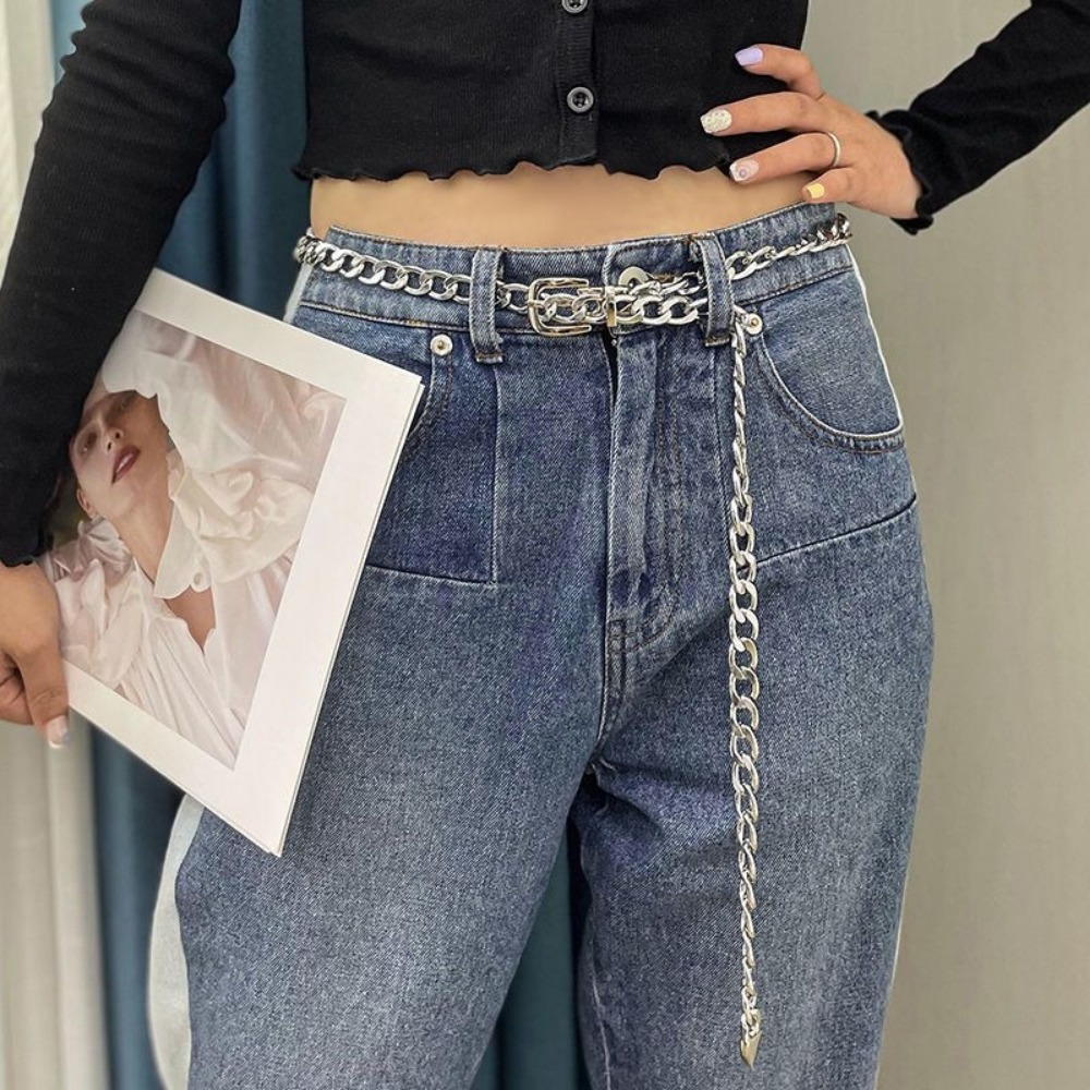 シンプルなメタルチェーンベルトロングタッセルウエストチェーン - Women'S Jeans Accessories Chain のレビューと価格