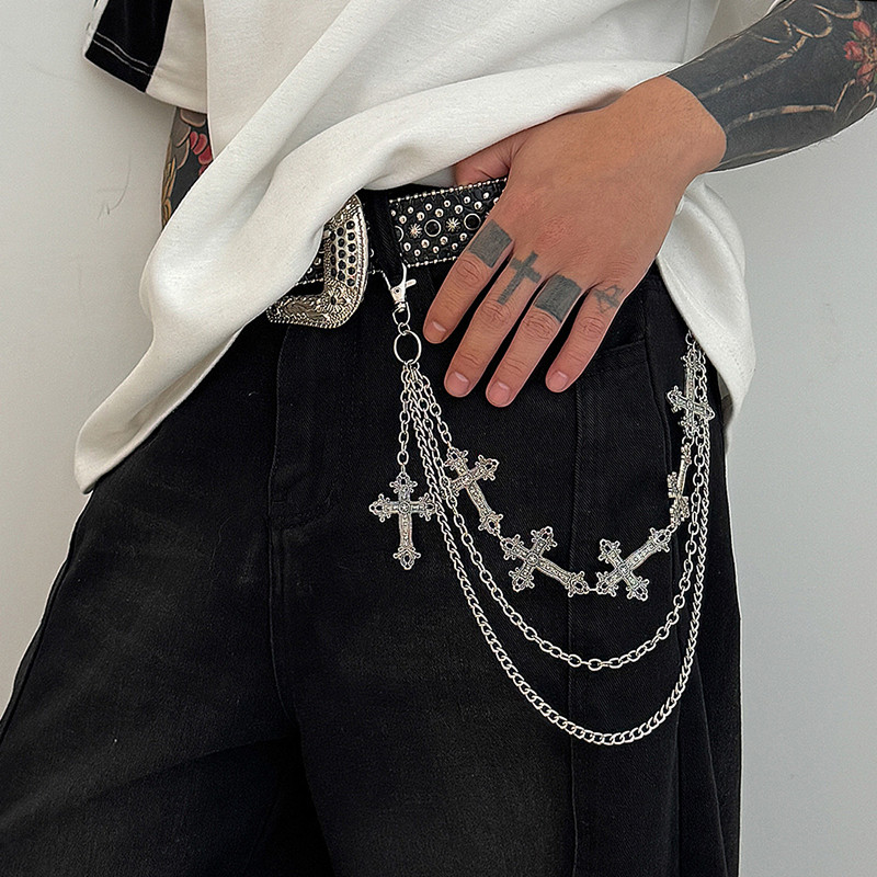 ファッションパンクメタルパンツチェーンヒップホップウエストチ - Women'S Jeans Accessories Chain のレビューと価格