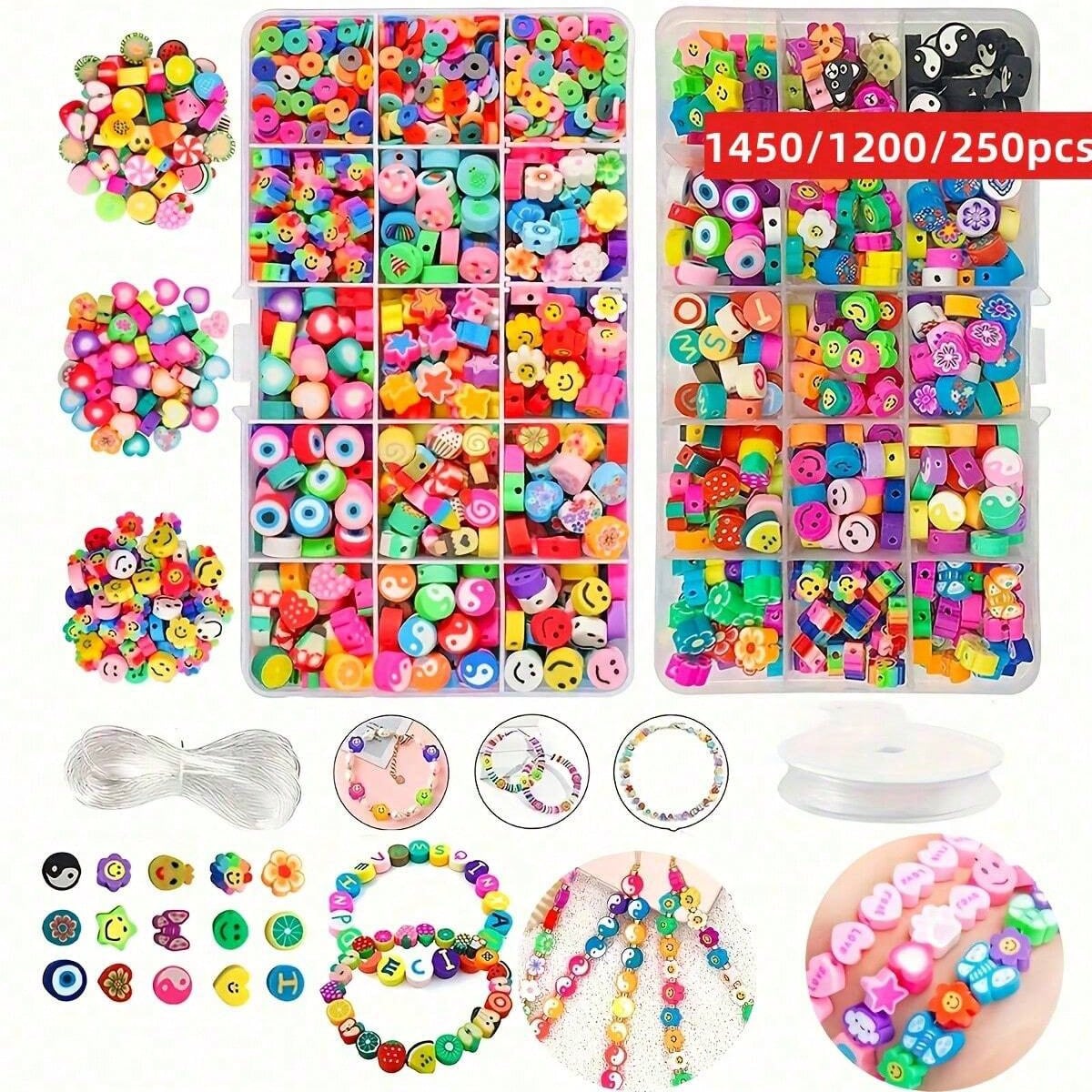 1450/1200/250個入りポリマークレイビーズセット、 - Women Accessories Gift Set のレビューと価格
