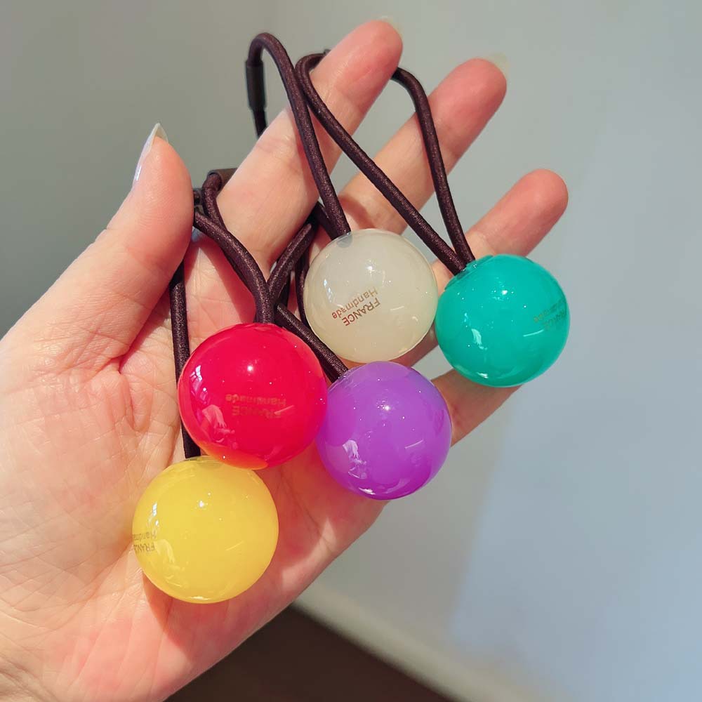 女の子用の伸縮性クリスタルボール,カラフルな輪ゴム,人気の透 - Women Accessories In Wholesale のレビューと価格