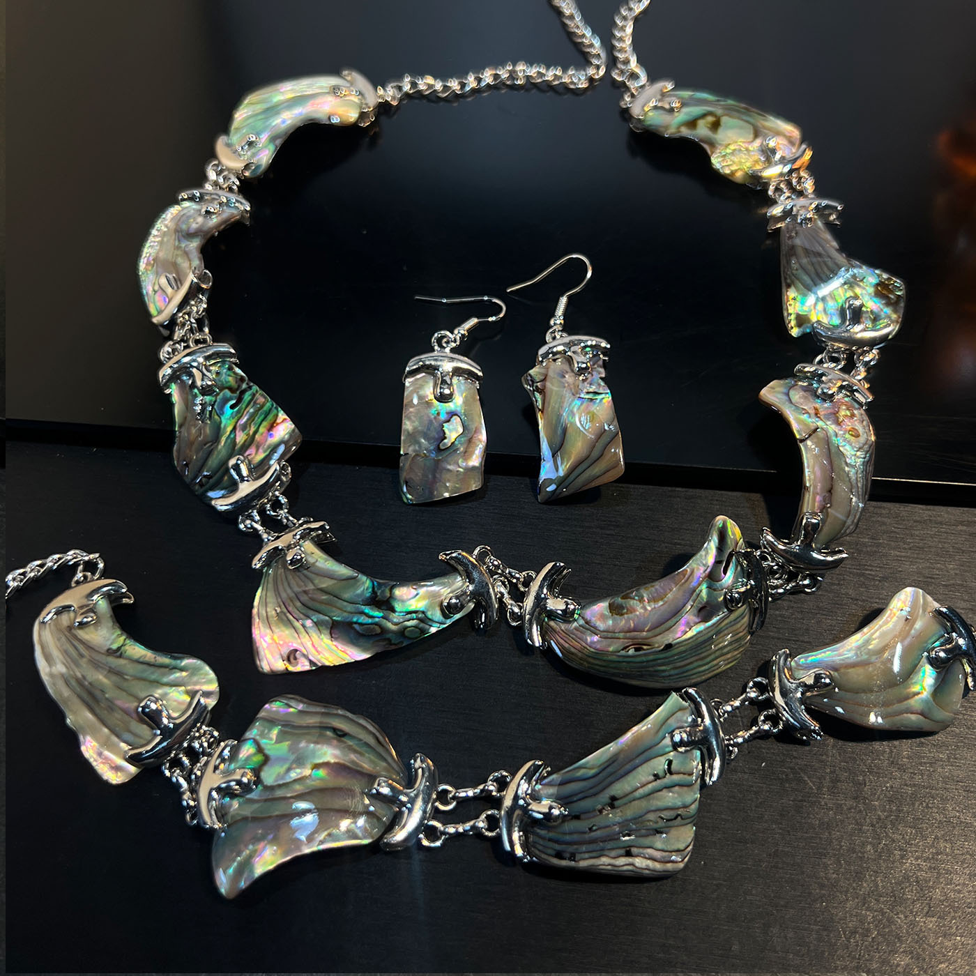 セットジュエリーアワビ白黒貝殻バロック女性用イブニングパーテ - Women Jewelry Accessories For Black Dress のレビューと価格