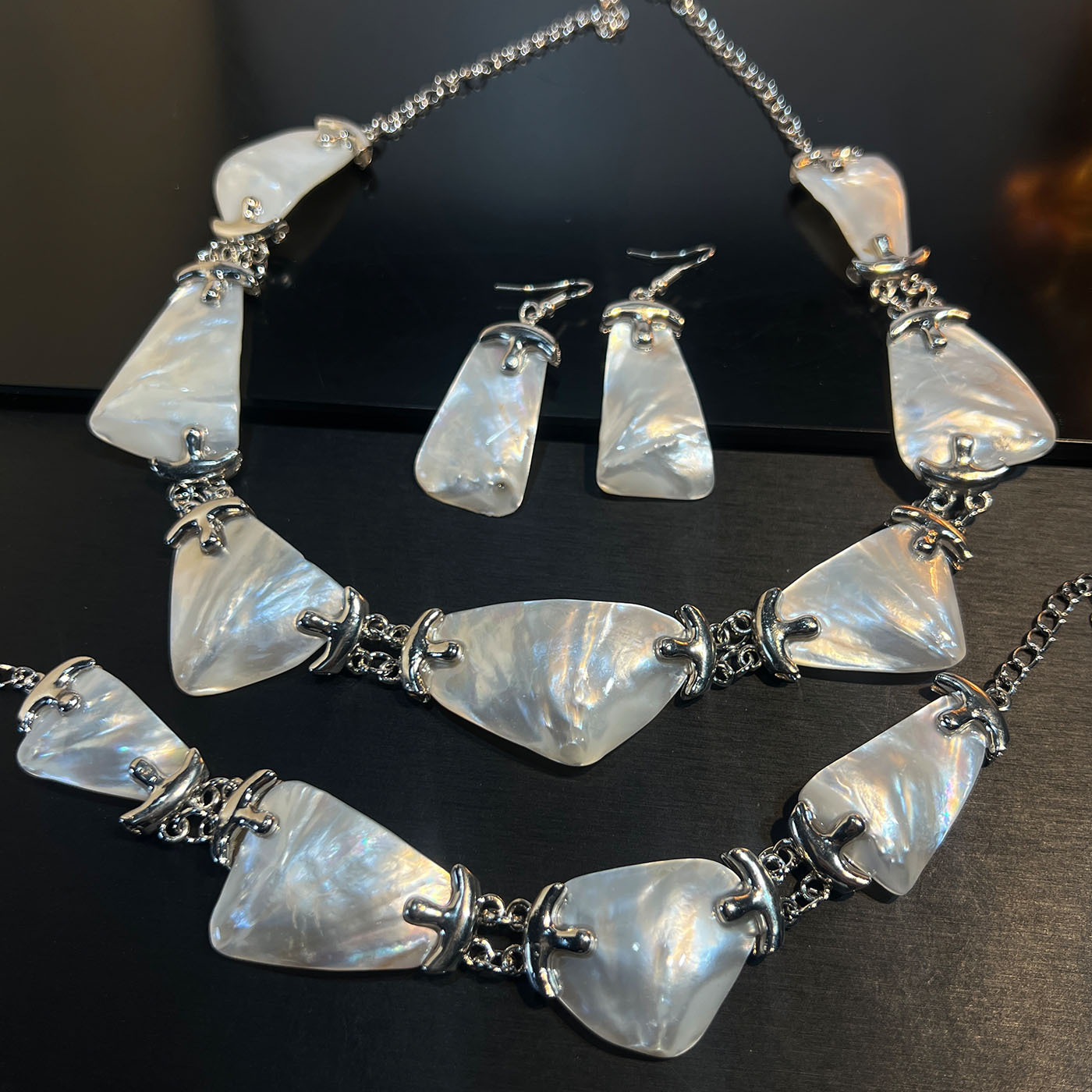 セットジュエリーアワビ白黒貝殻バロック女性用イブニングパーテ - Women Jewelry Accessories For Black Dress のレビューと価格