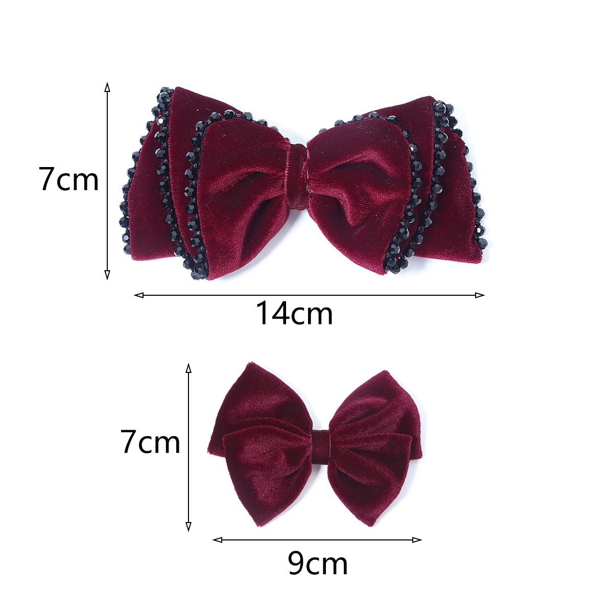女性用ベルベットクリスタルボウ,クラシックスタイル,赤ワイン - Women Jewelry Accessories For Black Dress のレビューと価格