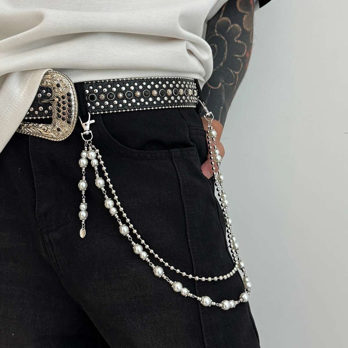 Ingemark 2025 流行のユニークな模造真珠合金ウエ - Women'S Jeans Accessories Chain のレビューと価格