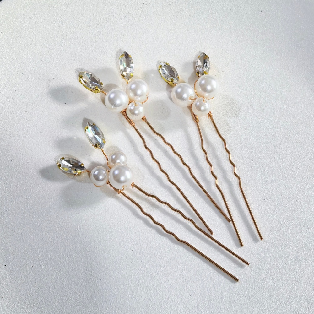パールクリスタルヘアピンコームセットブライダルウェディングヘ - Women Knight Accessories のレビューと価格