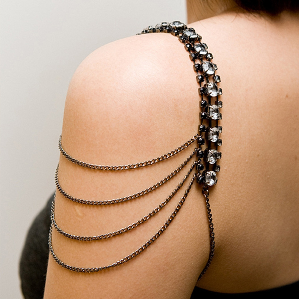Stonefans-女性のためのブラックレイヤーショルダース - Women Jewelry Accessories For Black Dress のレビューと価格