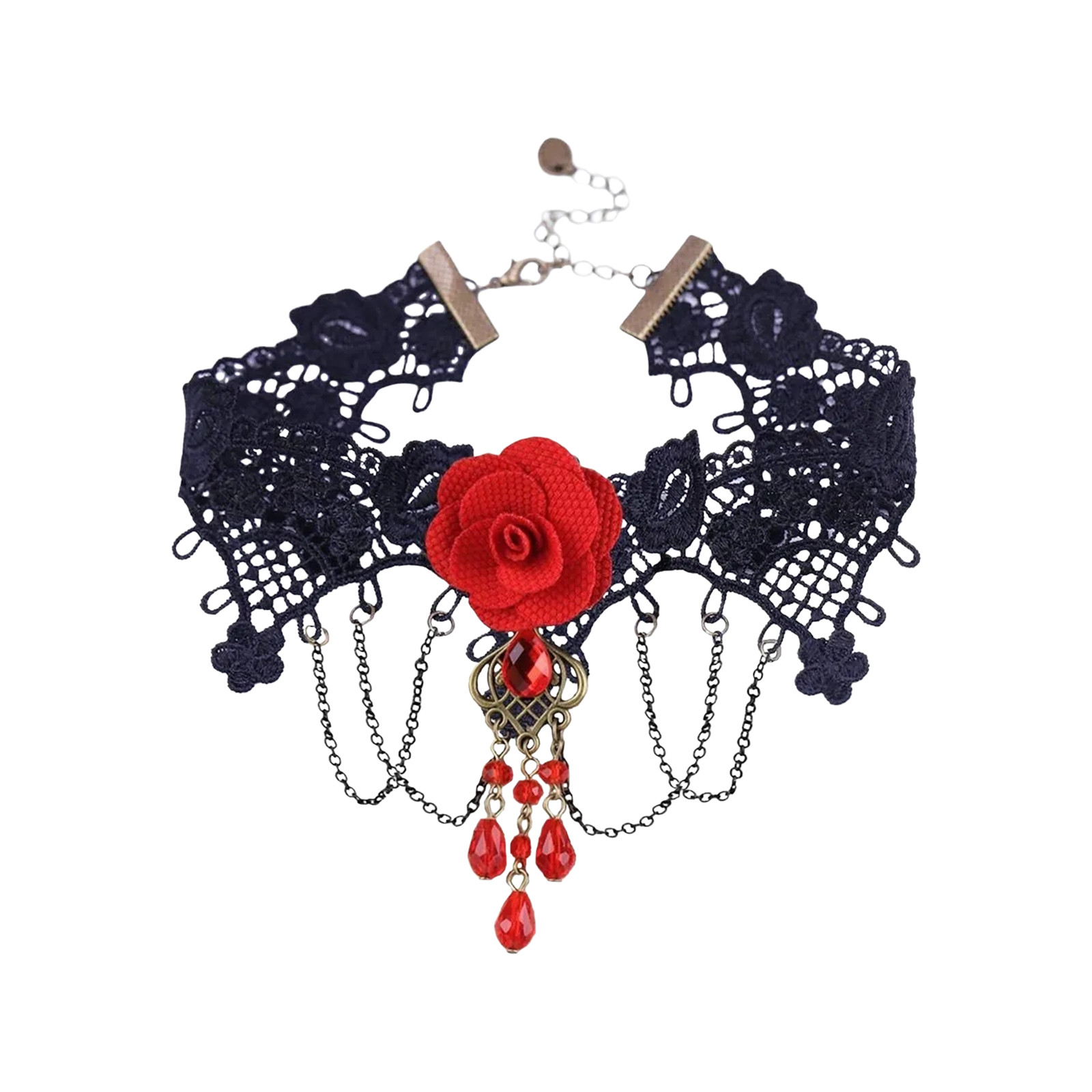 コートゴシックブラックレースネクタイチョーカーティアドロップ - Women Jewelry Accessories For Black Dress のレビューと価格