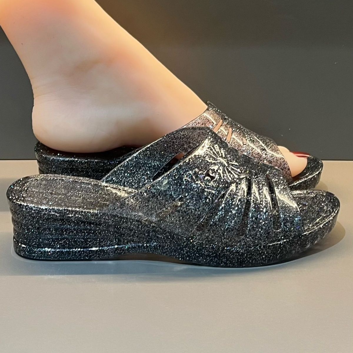WFashion パープルグリッターゼリーウェッジサンダル女 - Women'S Shoes And Accessories のレビューと価格