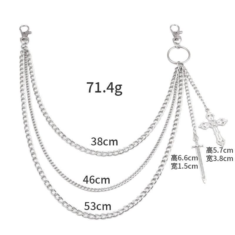 ヒップホップスカルクロスパンツウエストチェーン男性女性クール - Women'S Jeans Accessories Chain のレビューと価格