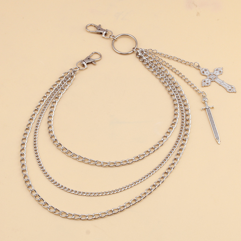 ヒップホップスカルクロスパンツウエストチェーン男性女性クール - Women'S Jeans Accessories Chain のレビューと価格