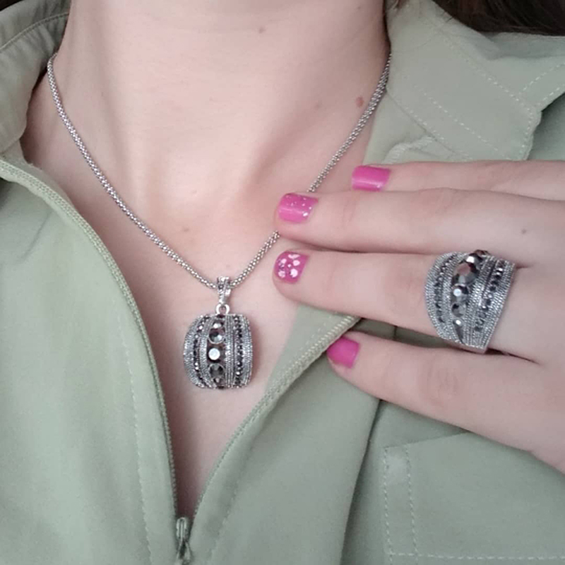 サイズ 6-10 ヴィンテージブラックジルコンジュエリーセッ - Women Jewelry Accessories For Black Dress のレビューと価格