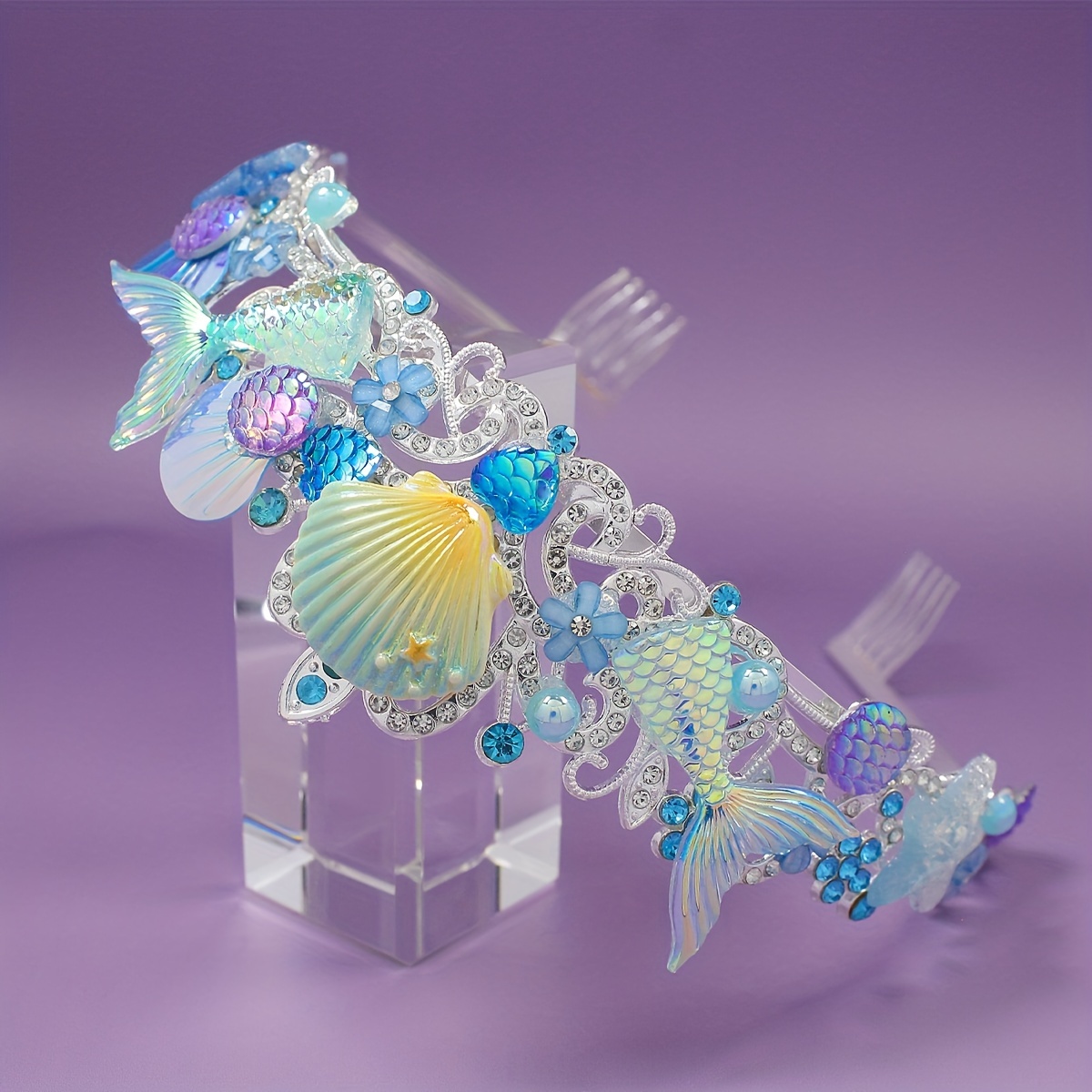 2025年新作 マーメイドヘアコームクラウン オーシャンシリ - Women Accessories To Gift のレビューと価格